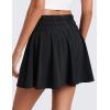 imageCRZ YOGA High ShirredWaisted Tennis Skirts for Women  Mini Lined Golf Casual Athletic Flowy Skorts with PocketsBlack