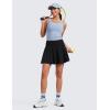 imageCRZ YOGA High ShirredWaisted Tennis Skirts for Women  Mini Lined Golf Casual Athletic Flowy Skorts with PocketsBlack