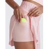 imageCRZ YOGA High ShirredWaisted Tennis Skirts for Women  Mini Lined Golf Casual Athletic Flowy Skorts with PocketsStrawberry Pink