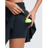 imageCRZ YOGA High ShirredWaisted Tennis Skirts for Women  Mini Lined Golf Casual Athletic Flowy Skorts with PocketsTrue Navy