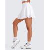 imageCRZ YOGA High ShirredWaisted Tennis Skirts for Women  Mini Lined Golf Casual Athletic Flowy Skorts with PocketsWhite
