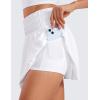 imageCRZ YOGA High ShirredWaisted Tennis Skirts for Women  Mini Lined Golf Casual Athletic Flowy Skorts with PocketsWhite