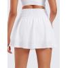imageCRZ YOGA High ShirredWaisted Tennis Skirts for Women  Mini Lined Golf Casual Athletic Flowy Skorts with PocketsWhite