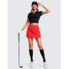 imageCRZ YOGA High Waisted A line Golf Skirts for Women  Mini Lined Tennis Casual Work Skorts with 3 PocketsDeep Red