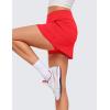 imageCRZ YOGA High Waisted A line Golf Skirts for Women  Mini Lined Tennis Casual Work Skorts with 3 PocketsDeep Red