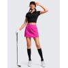 imageCRZ YOGA High Waisted A line Golf Skirts for Women  Mini Lined Tennis Casual Work Skorts with 3 PocketsHibiscus Purple