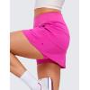 imageCRZ YOGA High Waisted A line Golf Skirts for Women  Mini Lined Tennis Casual Work Skorts with 3 PocketsHibiscus Purple