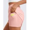 imageCRZ YOGA High Waisted A line Golf Skirts for Women  Mini Lined Tennis Casual Work Skorts with 3 PocketsPuff Pink