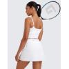 imageCRZ YOGA High Waisted A line Golf Skirts for Women  Mini Lined Tennis Casual Work Skorts with 3 PocketsWhite