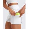 imageCRZ YOGA High Waisted A line Golf Skirts for Women  Mini Lined Tennis Casual Work Skorts with 3 PocketsWhite