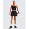imageCRZ YOGA High Waisted Flowy Tennis Skirts for Women  Mini Lined Pickleball Casual A Line Skorts with PocketsBlack