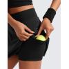 imageCRZ YOGA High Waisted Flowy Tennis Skirts for Women  Mini Lined Pickleball Casual A Line Skorts with PocketsBlack