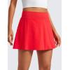 imageCRZ YOGA High Waisted Flowy Tennis Skirts for Women  Mini Lined Pickleball Casual A Line Skorts with PocketsDeep Red
