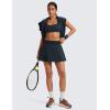 imageCRZ YOGA High Waisted Flowy Tennis Skirts for Women  Mini Lined Pickleball Casual A Line Skorts with PocketsTrue Navy