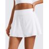imageCRZ YOGA High Waisted Flowy Tennis Skirts for Women  Mini Lined Pickleball Casual A Line Skorts with PocketsWhite
