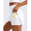 imageCRZ YOGA High Waisted Flowy Tennis Skirts for Women  Mini Lined Pickleball Casual A Line Skorts with PocketsWhite