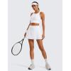 imageCRZ YOGA High Waisted Flowy Tennis Skirts for Women  Mini Lined Pickleball Casual A Line Skorts with PocketsWhite