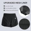 imageCRZ YOGA High Waisted Running Shorts for Women 25  Mesh Liner Quick Dry for Workout Sport Athletic with Zipper PocketBlack