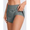 imageCRZ YOGA High Waisted Running Shorts for Women 25  Mesh Liner Quick Dry for Workout Sport Athletic with Zipper PocketGrey Sage