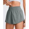 imageCRZ YOGA High Waisted Running Shorts for Women 25  Mesh Liner Quick Dry for Workout Sport Athletic with Zipper PocketGrey Sage