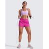 imageCRZ YOGA High Waisted Running Shorts for Women 25  Mesh Liner Quick Dry for Workout Sport Athletic with Zipper PocketHibiscus Purple