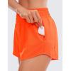 imageCRZ YOGA High Waisted Running Shorts for Women 25  Mesh Liner Quick Dry for Workout Sport Athletic with Zipper PocketNeon Orange