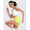 imageCRZ YOGA High Waisted Running Shorts for Women 25  Mesh Liner Quick Dry for Workout Sport Athletic with Zipper PocketNeon Yellow