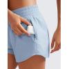 imageCRZ YOGA High Waisted Running Shorts for Women 25  Mesh Liner Quick Dry for Workout Sport Athletic with Zipper PocketThe Breeze Blue