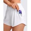 imageCRZ YOGA High Waisted Running Shorts for Women 25  Mesh Liner Quick Dry for Workout Sport Athletic with Zipper PocketWhite
