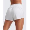 imageCRZ YOGA High Waisted Running Shorts for Women 25  Mesh Liner Quick Dry for Workout Sport Athletic with Zipper PocketWhite