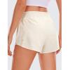 imageCRZ YOGA High Waisted Running Shorts for Women 25  Mesh Liner Quick Dry for Workout Sport Athletic with Zipper PocketWhite Apricot