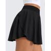 imageCRZ YOGA Lightweight Drapey Side Slit Tennis Skirts for Women  High Waisted Mini Flowy Lined Golf Skort with PocketsBlack