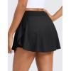 imageCRZ YOGA Lightweight Drapey Side Slit Tennis Skirts for Women  High Waisted Mini Flowy Lined Golf Skort with PocketsBlack