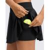imageCRZ YOGA Lightweight Drapey Side Slit Tennis Skirts for Women  High Waisted Mini Flowy Lined Golf Skort with PocketsBlack