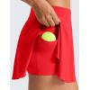 imageCRZ YOGA Lightweight Drapey Side Slit Tennis Skirts for Women  High Waisted Mini Flowy Lined Golf Skort with PocketsDeep Red