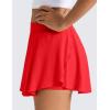 imageCRZ YOGA Lightweight Drapey Side Slit Tennis Skirts for Women  High Waisted Mini Flowy Lined Golf Skort with PocketsDeep Red
