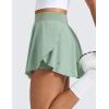 imageCRZ YOGA Lightweight Drapey Side Slit Tennis Skirts for Women  High Waisted Mini Flowy Lined Golf Skort with PocketsGreen Palm Court