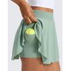 imageCRZ YOGA Lightweight Drapey Side Slit Tennis Skirts for Women  High Waisted Mini Flowy Lined Golf Skort with PocketsGreen Palm Court