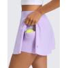 imageCRZ YOGA Lightweight Drapey Side Slit Tennis Skirts for Women  High Waisted Mini Flowy Lined Golf Skort with PocketsLilac