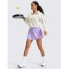 imageCRZ YOGA Lightweight Drapey Side Slit Tennis Skirts for Women  High Waisted Mini Flowy Lined Golf Skort with PocketsLilac