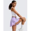 imageCRZ YOGA Lightweight Drapey Side Slit Tennis Skirts for Women  High Waisted Mini Flowy Lined Golf Skort with PocketsLilac
