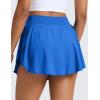 imageCRZ YOGA Lightweight Drapey Side Slit Tennis Skirts for Women  High Waisted Mini Flowy Lined Golf Skort with PocketsSparkle Blue