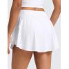 imageCRZ YOGA Lightweight Drapey Side Slit Tennis Skirts for Women  High Waisted Mini Flowy Lined Golf Skort with PocketsWhite