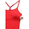 imageCRZ YOGA Lightweight Drapey Spagheii Straps Tennis Dress for Women  Mini Flowy Golf Outfits with Bras and Short LinerDeep Red