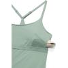 imageCRZ YOGA Lightweight Drapey Spagheii Straps Tennis Dress for Women  Mini Flowy Golf Outfits with Bras and Short LinerGreen Palm Court