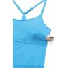 imageCRZ YOGA Lightweight Drapey Spagheii Straps Tennis Dress for Women  Mini Flowy Golf Outfits with Bras and Short LinerKayak Blue