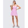 imageCRZ YOGA Lightweight Drapey Spagheii Straps Tennis Dress for Women  Mini Flowy Golf Outfits with Bras and Short LinerVita Pink