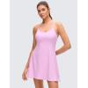 imageCRZ YOGA Lightweight Drapey Spagheii Straps Tennis Dress for Women  Mini Flowy Golf Outfits with Bras and Short LinerVita Pink