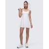 imageCRZ YOGA Lightweight Drapey Spagheii Straps Tennis Dress for Women  Mini Flowy Golf Outfits with Bras and Short LinerWhite
