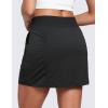 imageCRZ YOGA Lightweight Ruched Casual Skirts for Women  High Waisted Mini A Line Golf Drawstring Skort with PocketsBlack